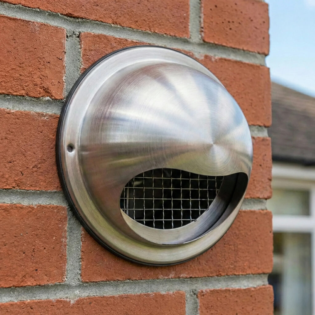 Foto van een gevelrooster aan de muur